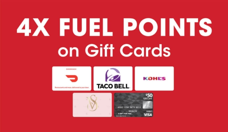 Kroger 4x fuel points on all gift cards