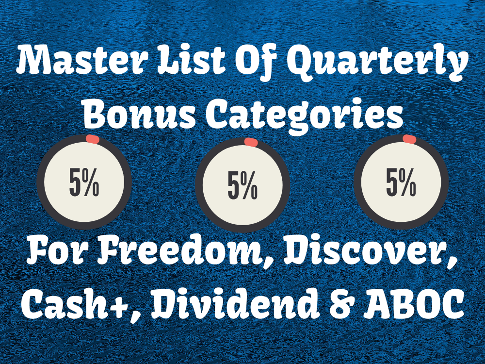 5X Calendar: Master List Of Quarterly Bonus Categories For Freedom, Discover, Cash+, Dividend & ABOC